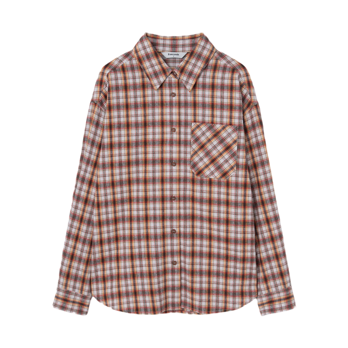 (W) 에잇세컨즈 플리스 체크 셔츠 레드((W) 8seconds Fleece Check Shirt Red) - 1