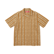 Supreme Old English Stripe Silk S/S Shirt Gold - 26SS