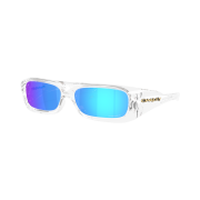 Oakley Permian Clear Frame Prizm Sapphire Lenses High Bridge Fit