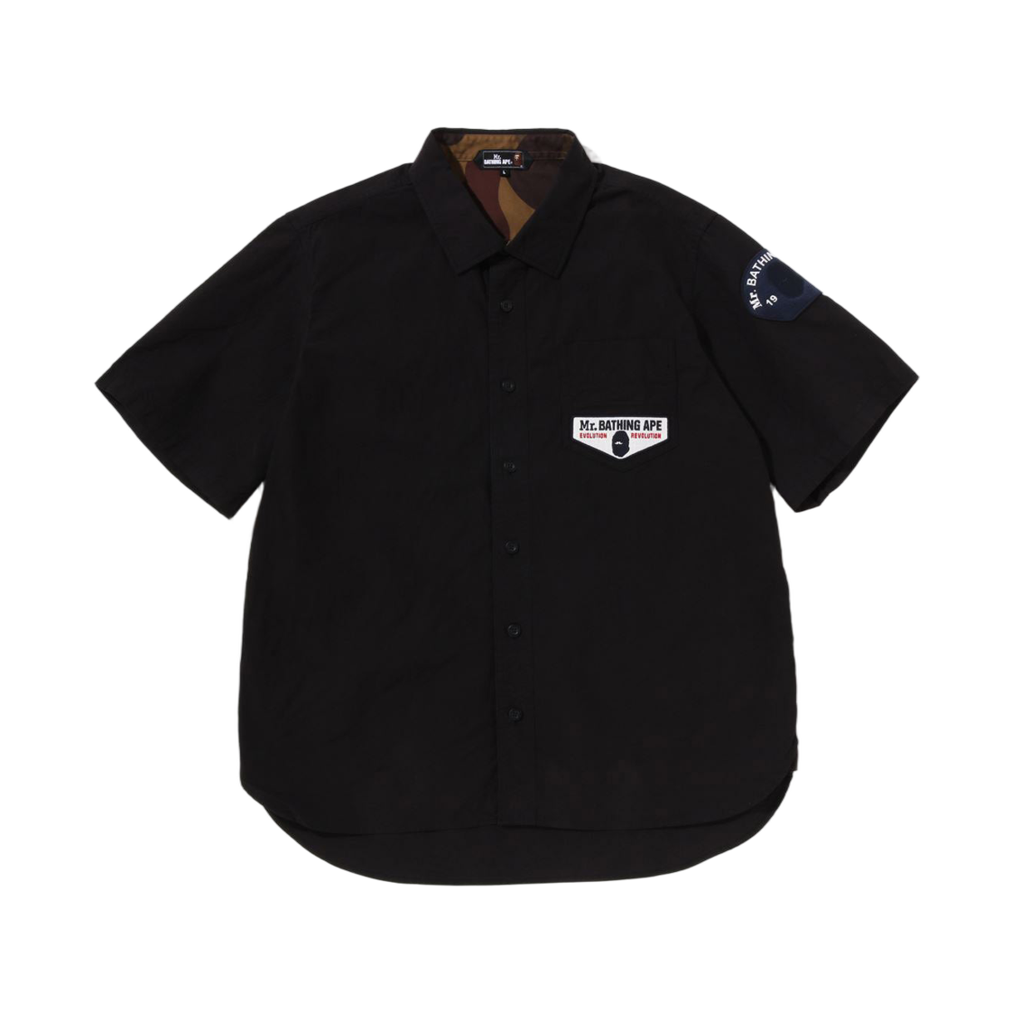 베이프 립스탑 숏슬리브 셔츠 블랙(BAPE Rip Stop S/S Shirt Black)