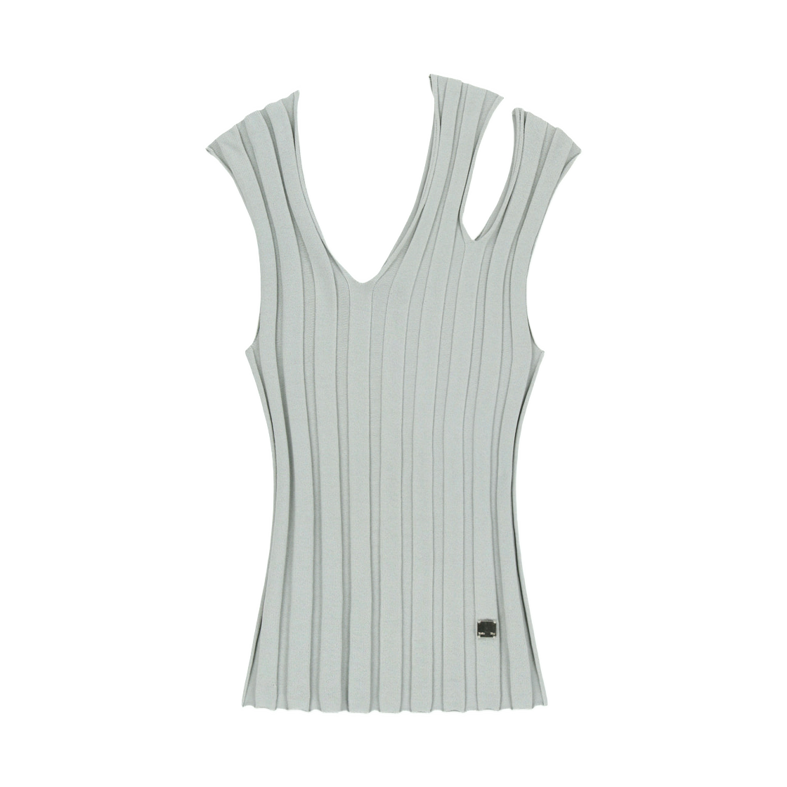 MK2634PO005MLG (W) Matin Kim Cut Out Sleeveless Knit Top In Light Grey