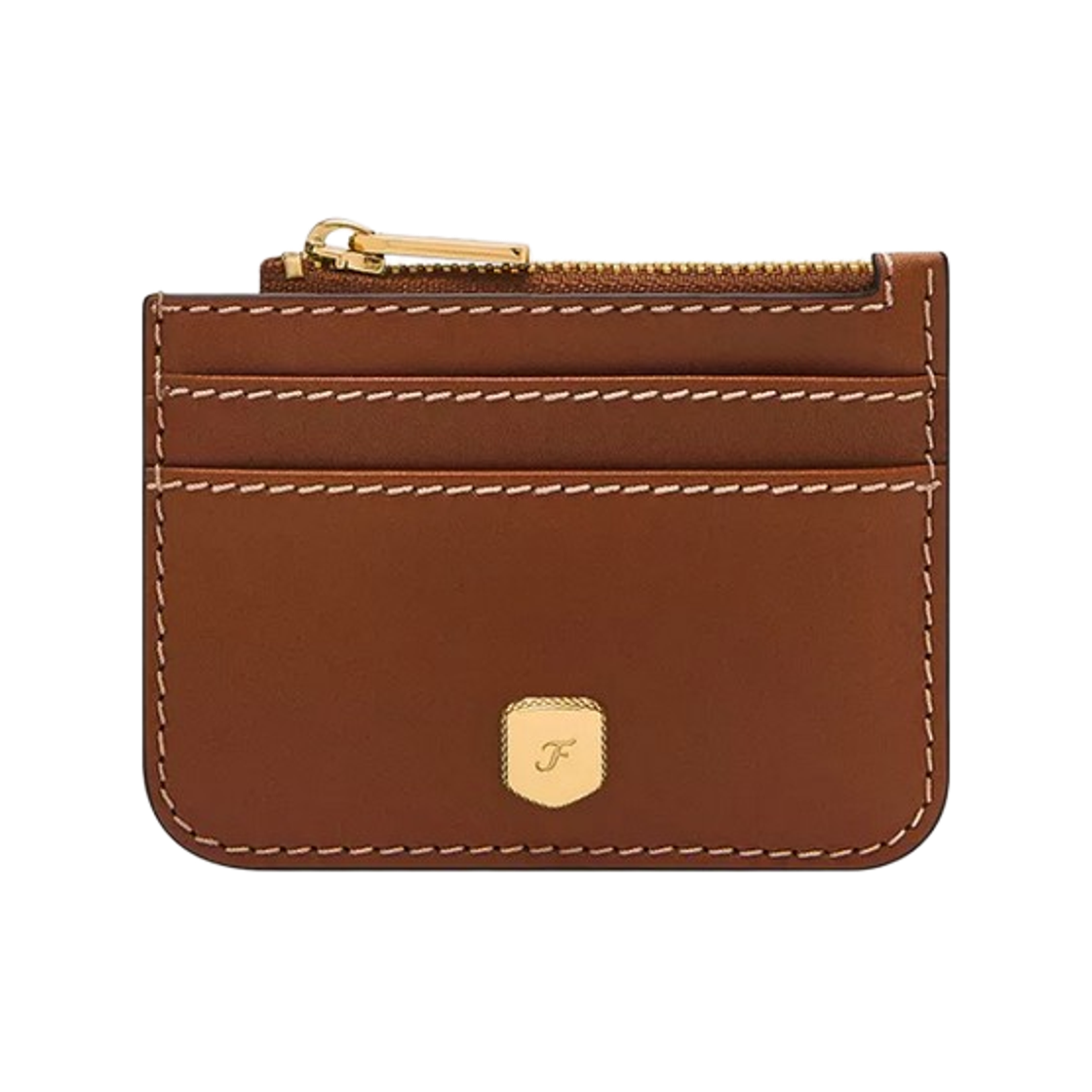 파슬 레녹스 집 카드 케이스 미디움 브라운(Fossil Lennox Zip Card Case Medium Brown)