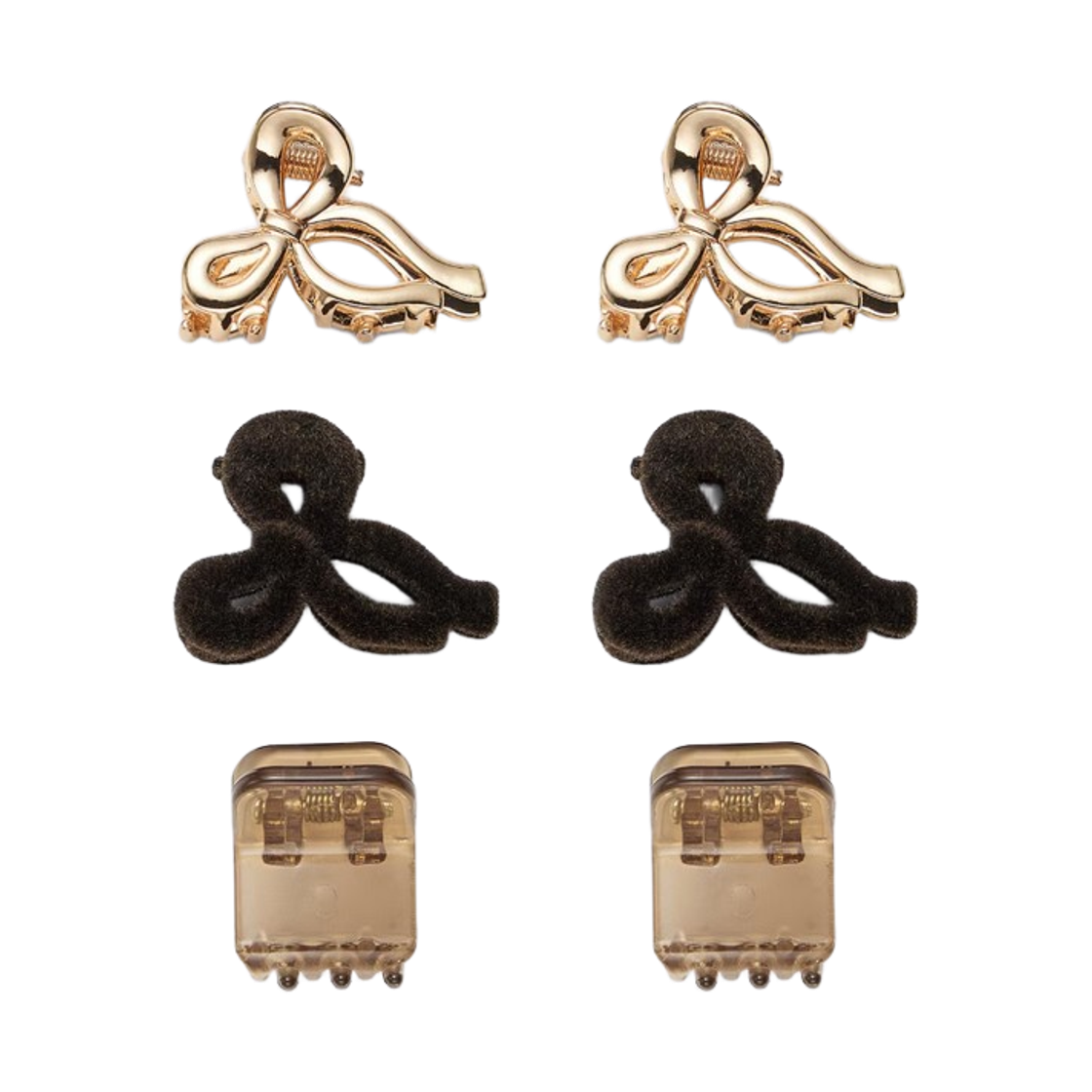 (W) GU 모티프 헤어 클립 다크 브라운 (6개입)((W) GU Motif Mini Hair Clip Dark Brown (6 Pack))