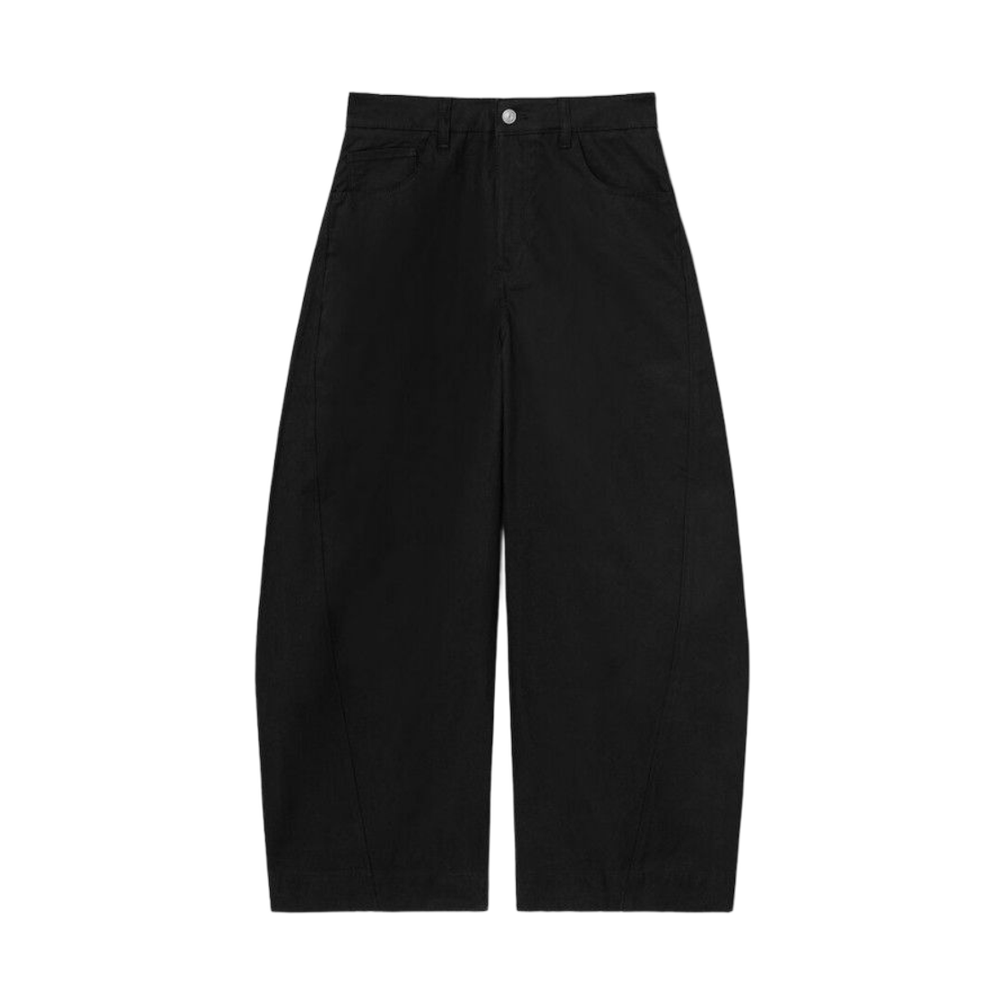 (W) 에잇세컨즈 커브드 코튼 슬랙스 블랙((W) 8seconds Curved Cotton Slacks Black) - 1