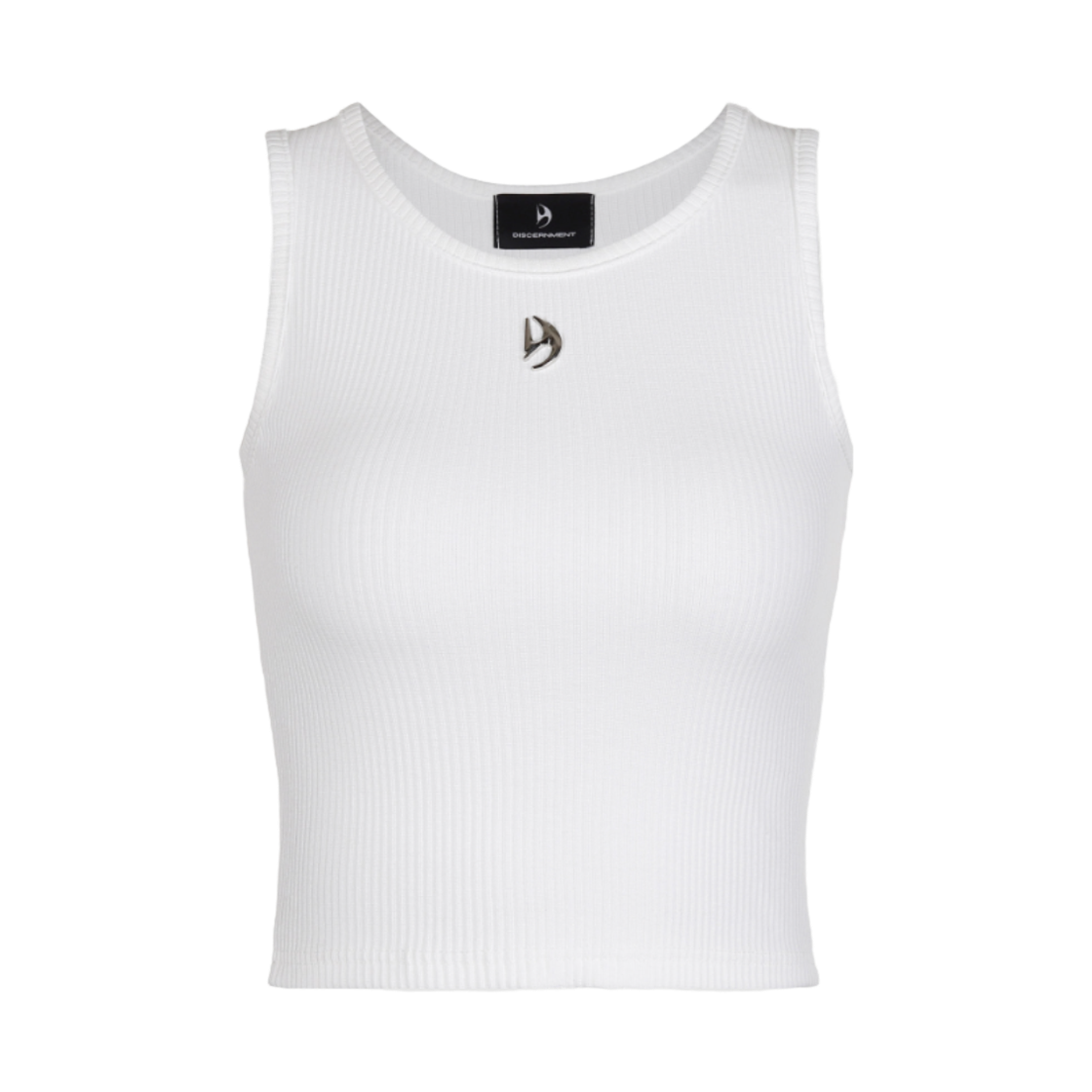 디에스엠티 우먼 체스트 메탈 로고 슬리브리스 화이트(DSMT (W) Chest Metal Logo Sleeveless White)