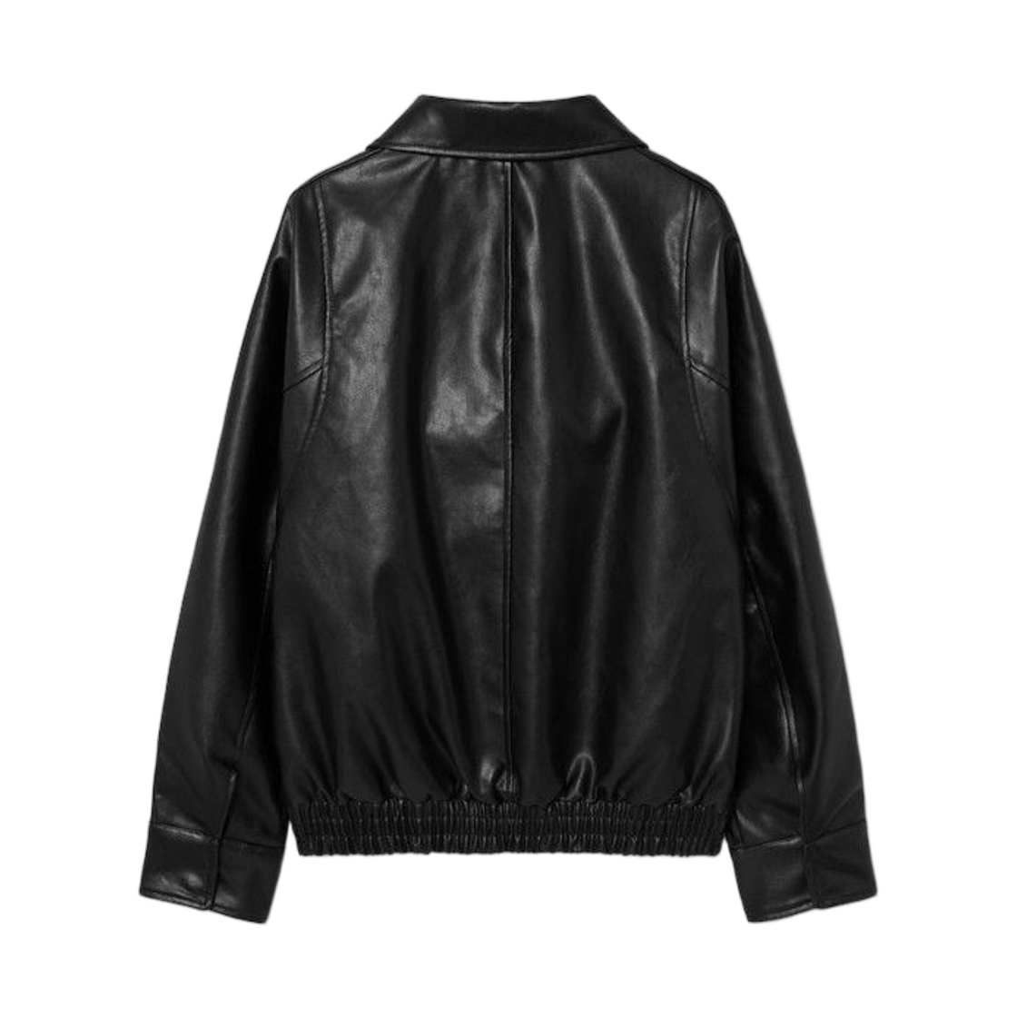 (W) 에잇세컨즈 레더 블루종 오버핏 블랙((W) 8seconds Leather Blouson Over Fit Black) - 2