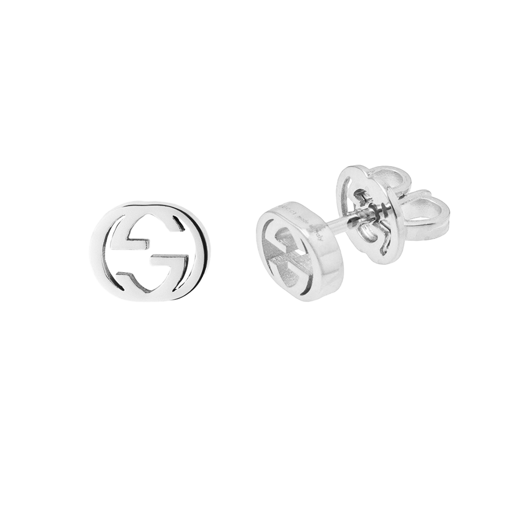 YBD662111002 [20% 쿠폰] Gucci Interlocking G Earrings 18K White Gold