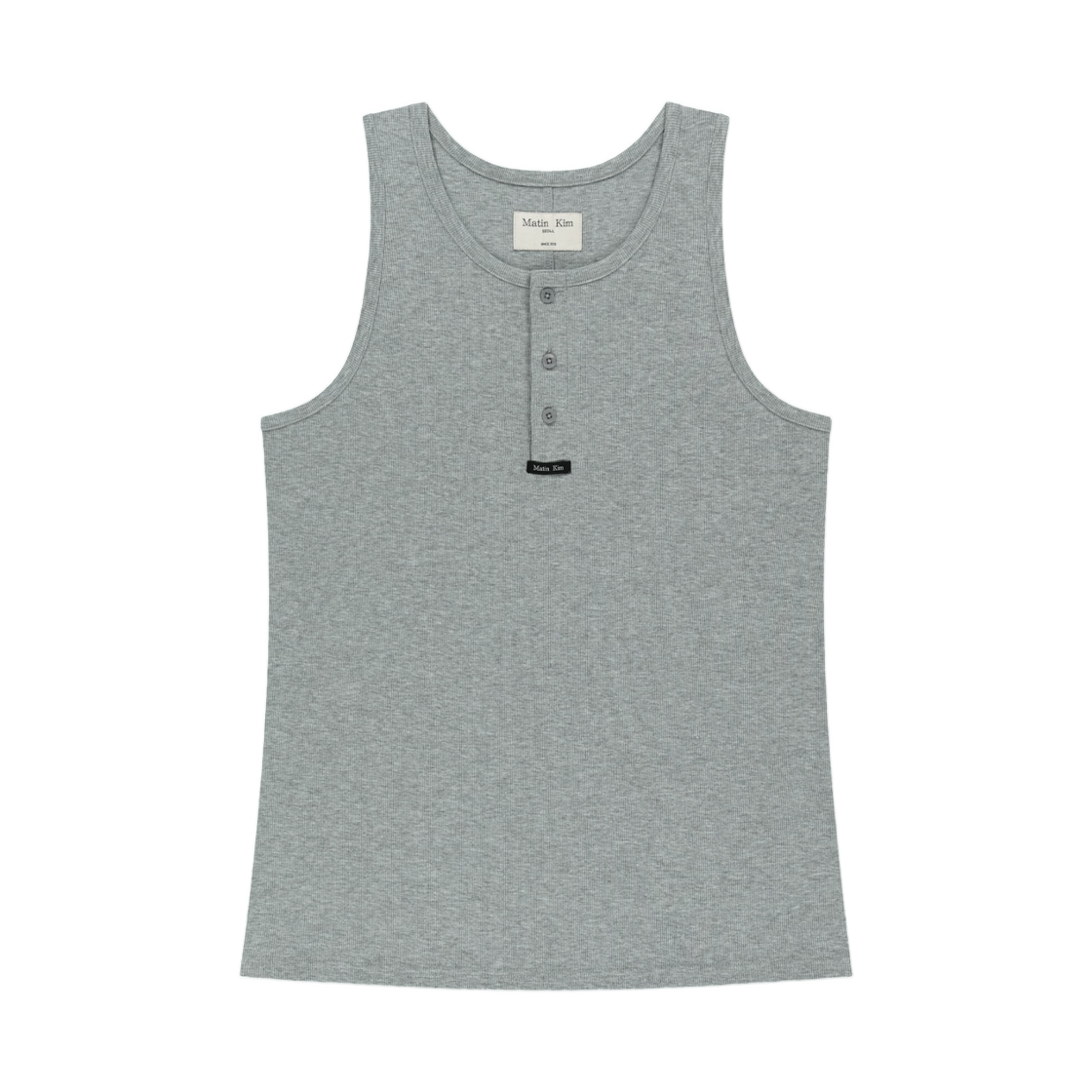 MK2634TS511HGY Matin Kim Sleeveless Henley Top In Grey