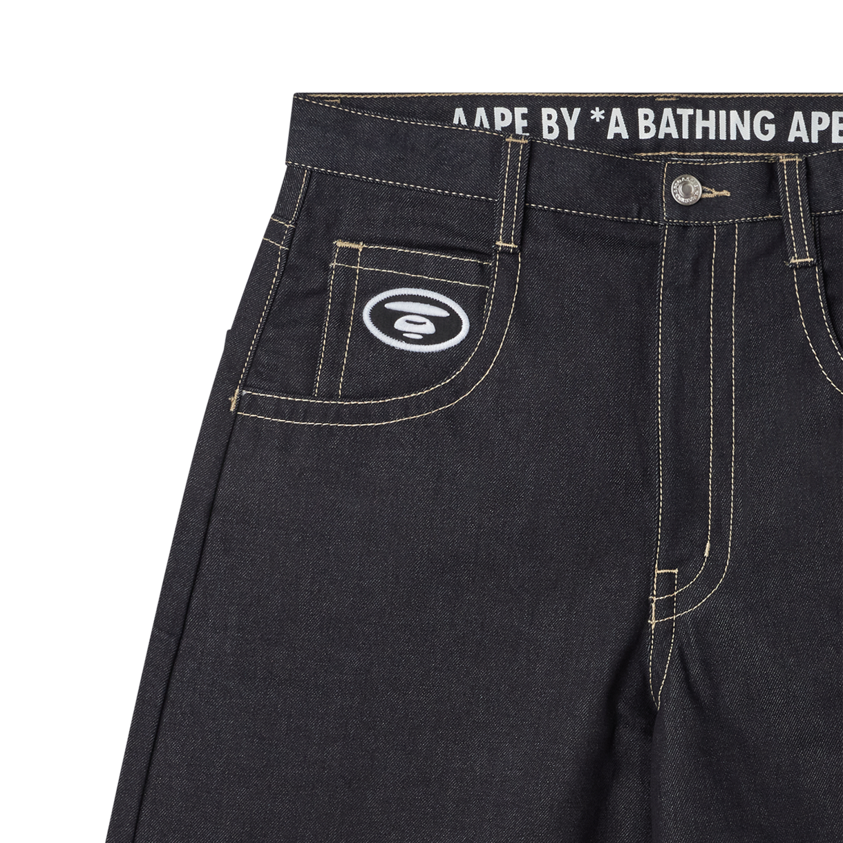 에이프 메인 쇼트 진 네이비 - 26SS(AAPE Main Short Jeans Navy - 26SS) - 4