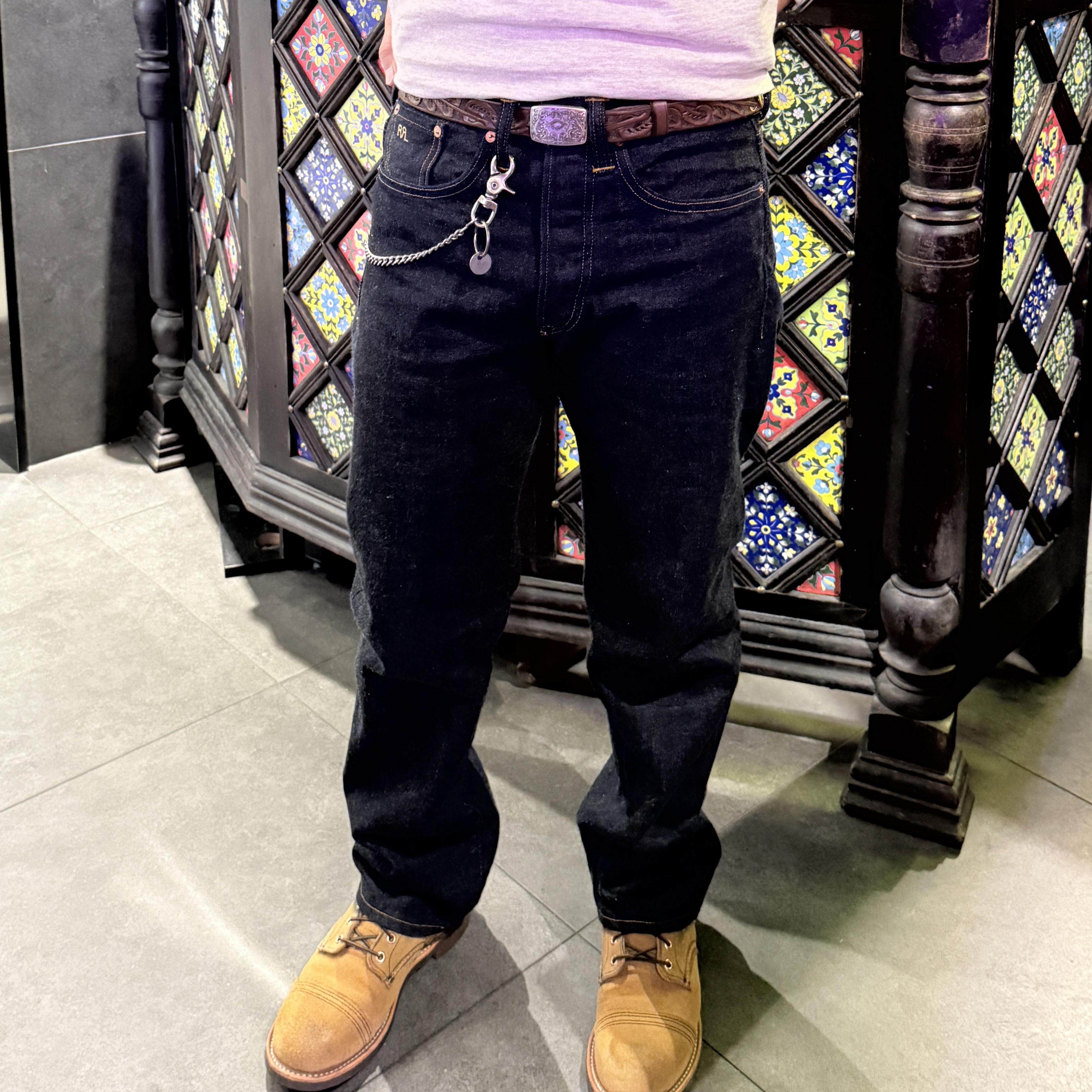 Double RL Hand Tool Leather Belt Brown, Red Wing Iron Ranger 8083 Hawthrone Muleskinner - D 착용 스타일