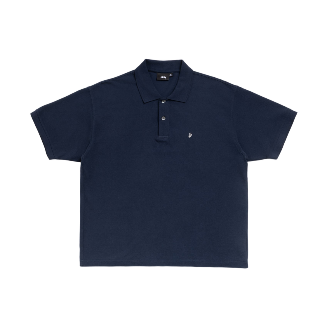 1140367 Stussy Classic Pique Polo Navy