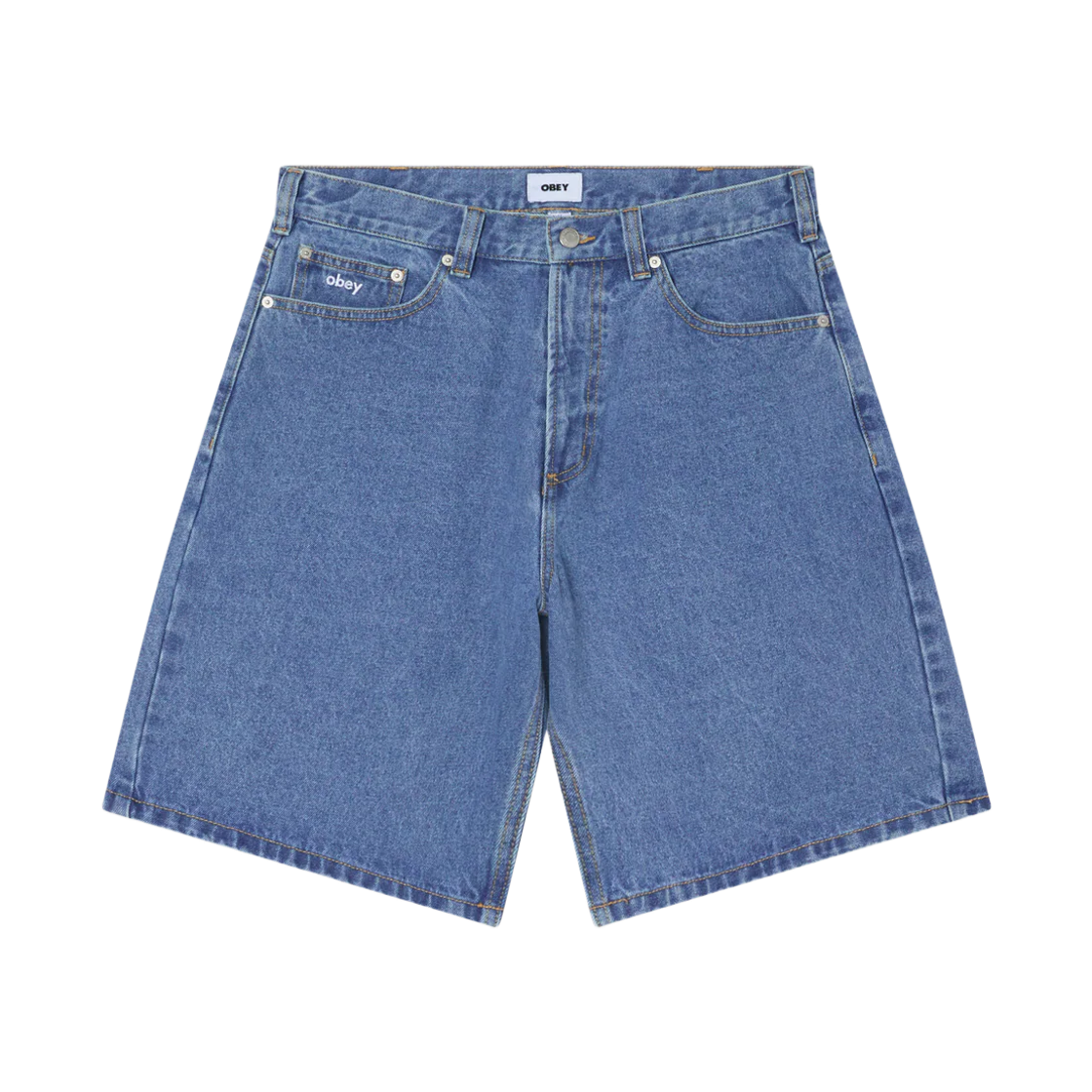 오베이 빅윅 배기 데님 쇼츠 라이트 인디고(Obey Bigwig Baggy Denim Shorts Light Indigo)