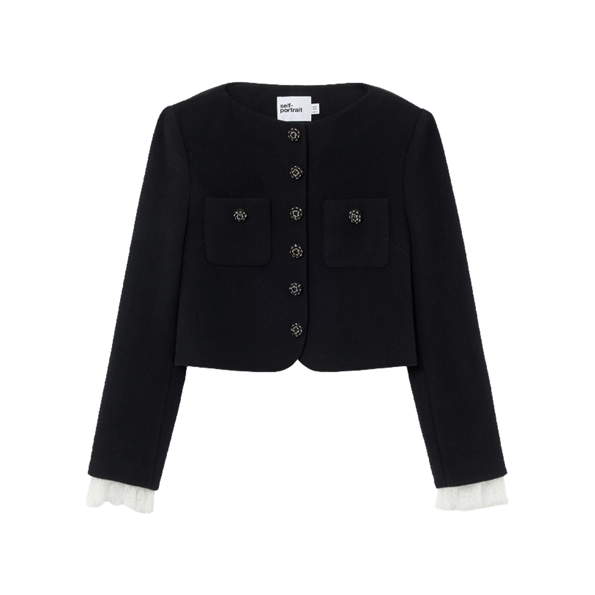 셀프 포트레이트 우먼 버튼 다운 자켓 블랙 - 26FW(Self Portrait Women Button Down Jacket Black - 26FW)