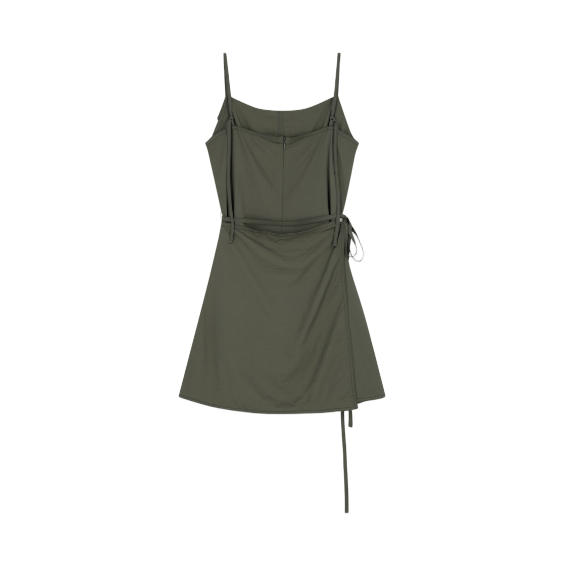 (W) 마뗑킴 슬리브리스 랩 드레스 카키((W) Matin Kim Sleeveless Wrap Dress In Khaki) - 2