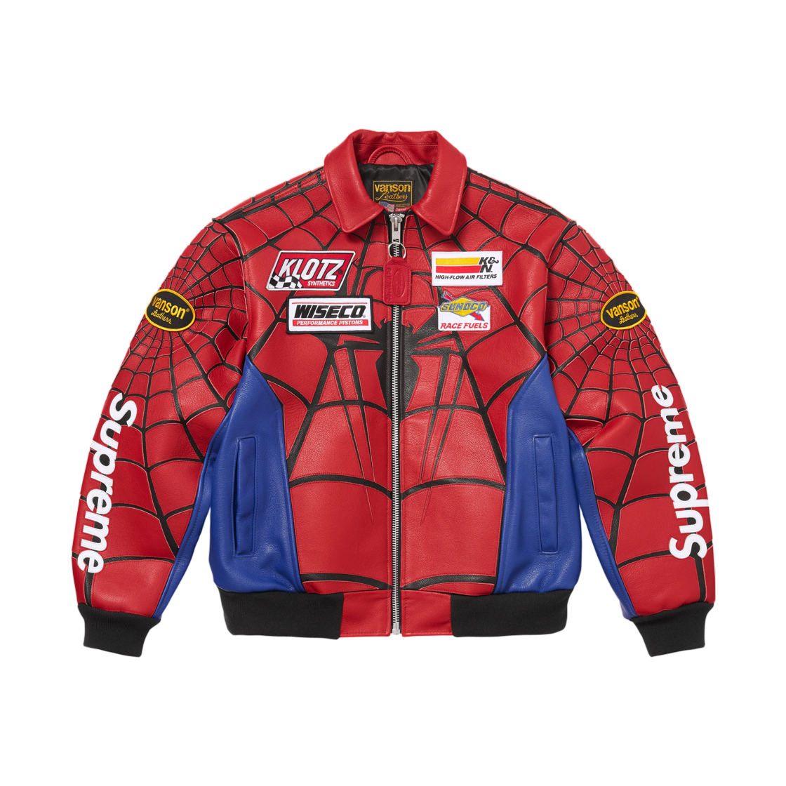 슈프림 x 밴슨 레더 스파이더맨 자켓 레드 - 26SS(Supreme x Vanson Leathers Spider-Man Jacket Red - 26SS) - 1