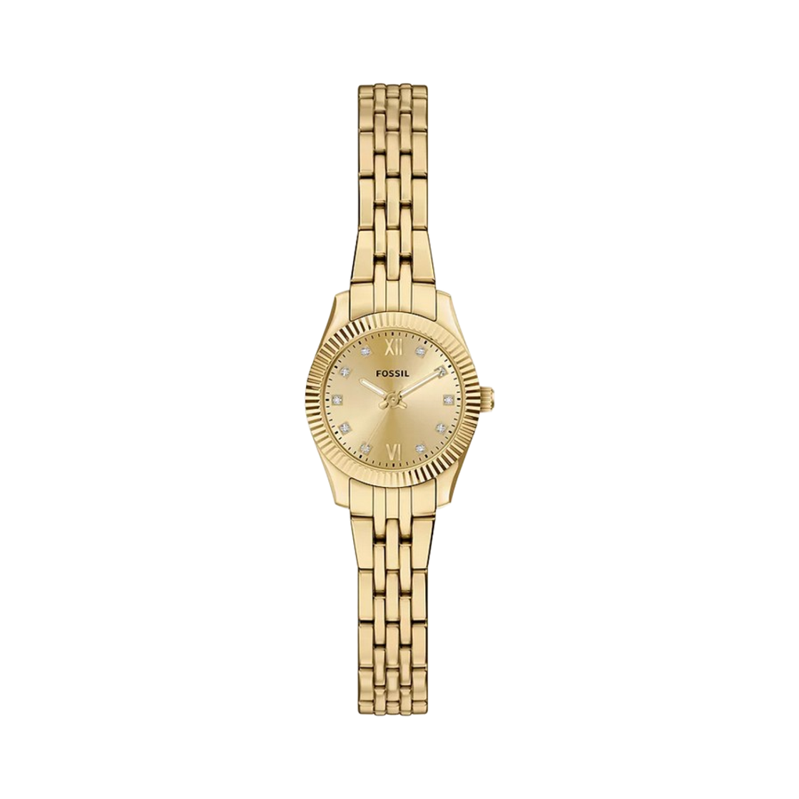 (W) 파슬 스칼렛 미니 쿼츠 쓰리핸드 20mm 스테인리스 스틸 골드((W) Fossil Scarlette Mini Quartz Three-Hand 20mm Stainless Steel Gold) - 1