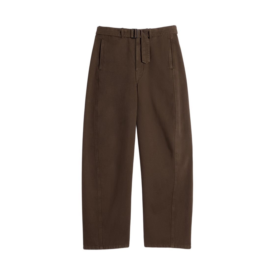 PA326-LD1068-423 Lemaire Dyed Heavy Broken Twill Twisted Belted Pants Cacao