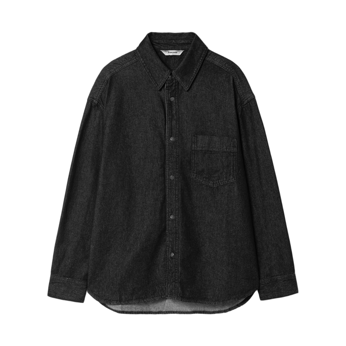 에잇세컨즈 루즈핏 워싱 데님 셔켓 블랙(8seconds Loose Fit Washing Denim Shirket Black)