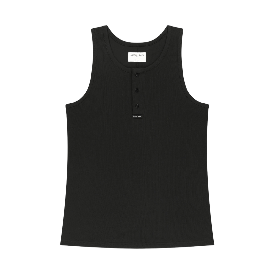 MK2634TS511HBB Matin Kim Sleeveless Henley Top In Black
