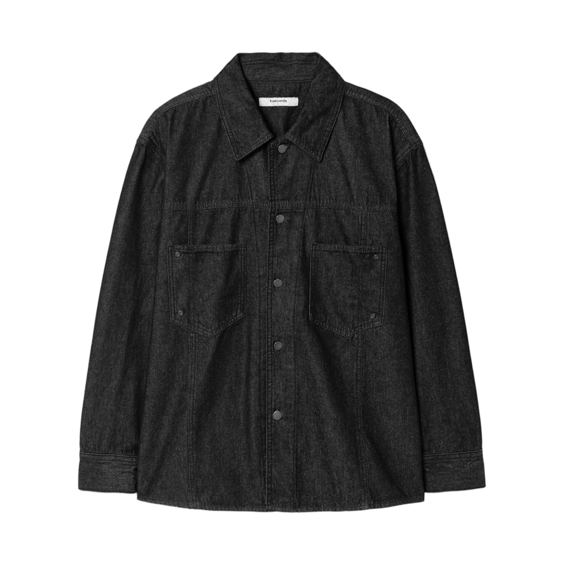 425264LPQ5 8seconds Cut Long Sleeve Denim Shirt Set Up Black
