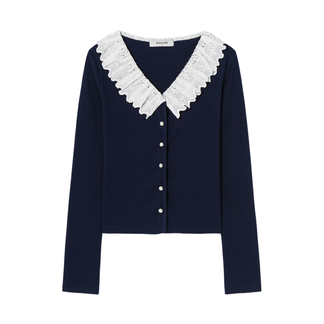125341MQ4R (W) 8seconds Pearl Button Cardigan Navy