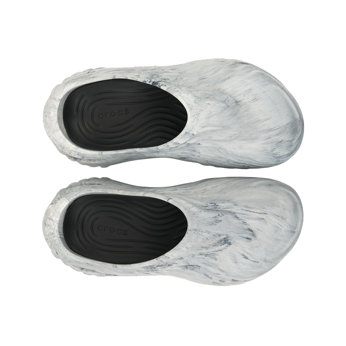 크록스 에코 워터컬러 마블드 웨이브 클로그 블랙 화이트(Crocs Echo Watercolor Marbled Wave Clog Black White) - 5