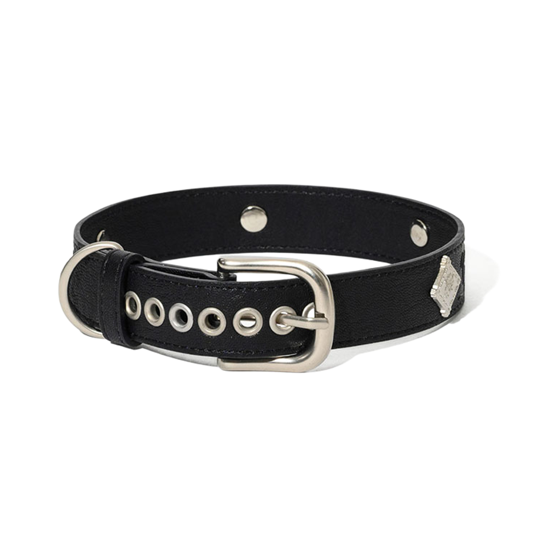 비에스래빗 시그너쳐 리벳 비건 레더 독 카라 블랙(Bsrabbit Signature Rivet Vegan Leather Dog Collar Black) - 2