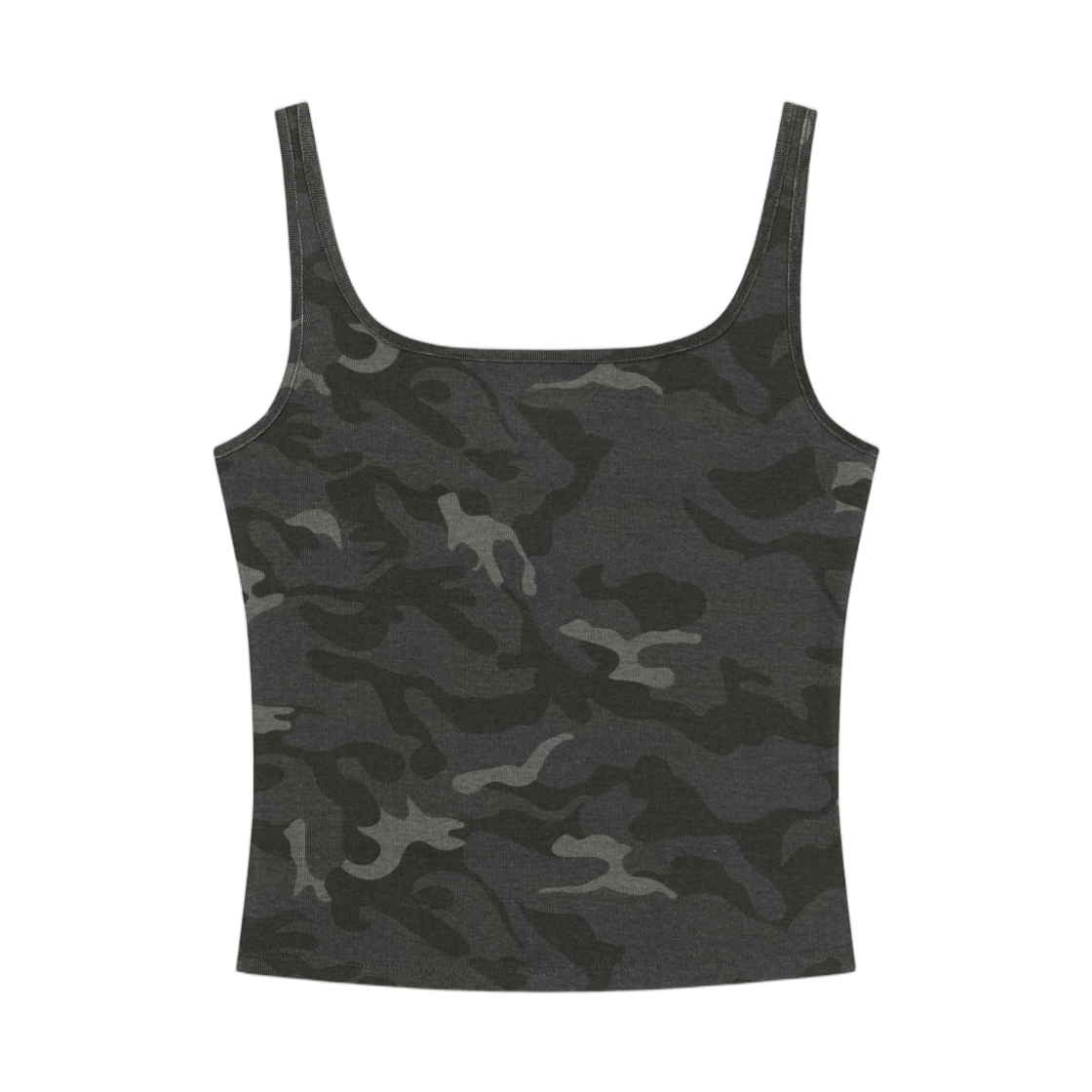 MK2634TS018MCH (W) Matin Kim Square Neck Cropped Tank Top In Charcoal