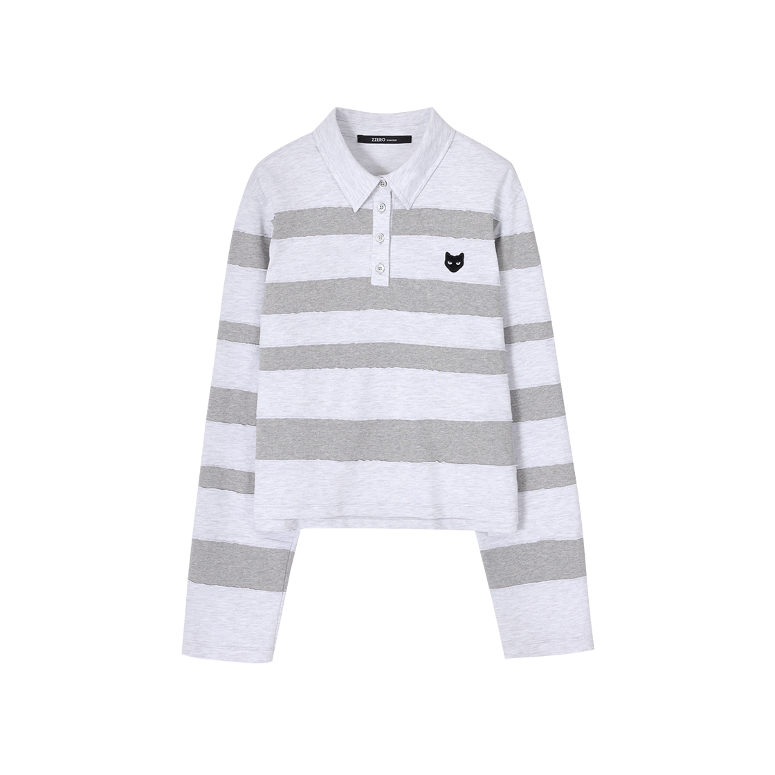 WI2TS826LG (W) SONGZIO ZZERO Stripe Patchwork Long Sleeve Light Grey