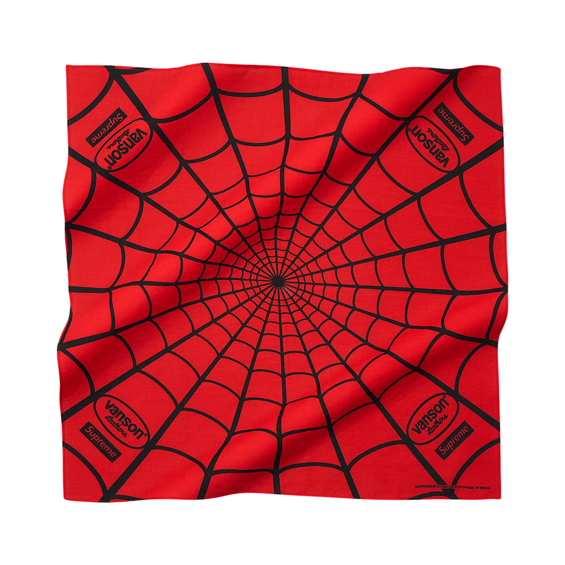 슈프림 x 밴슨 레더 스파이더맨 반다나 레드 - 26SS(Supreme x Vanson Leathers Spider-Man Bandana Red - 26SS) - 1