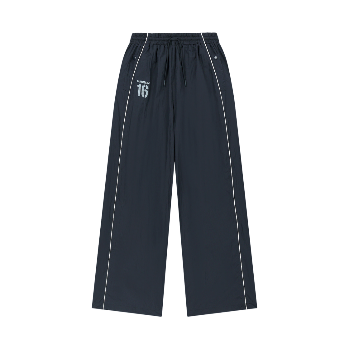 (W) 마뗑킴 마틴 16 로고 트랙 팬츠 네이비((W) Matin Kim Matin 16 Logo Track Pants In Navy)