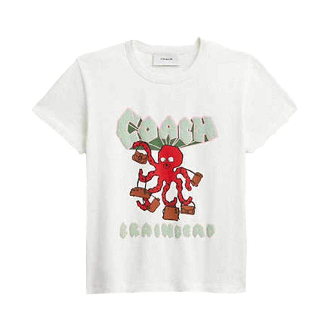(W) 코치 x 브레인 데드 옥토퍼스 90's 티셔츠 화이트((W) Coach x Brain Dead Octopus 90's T-Shirt White)