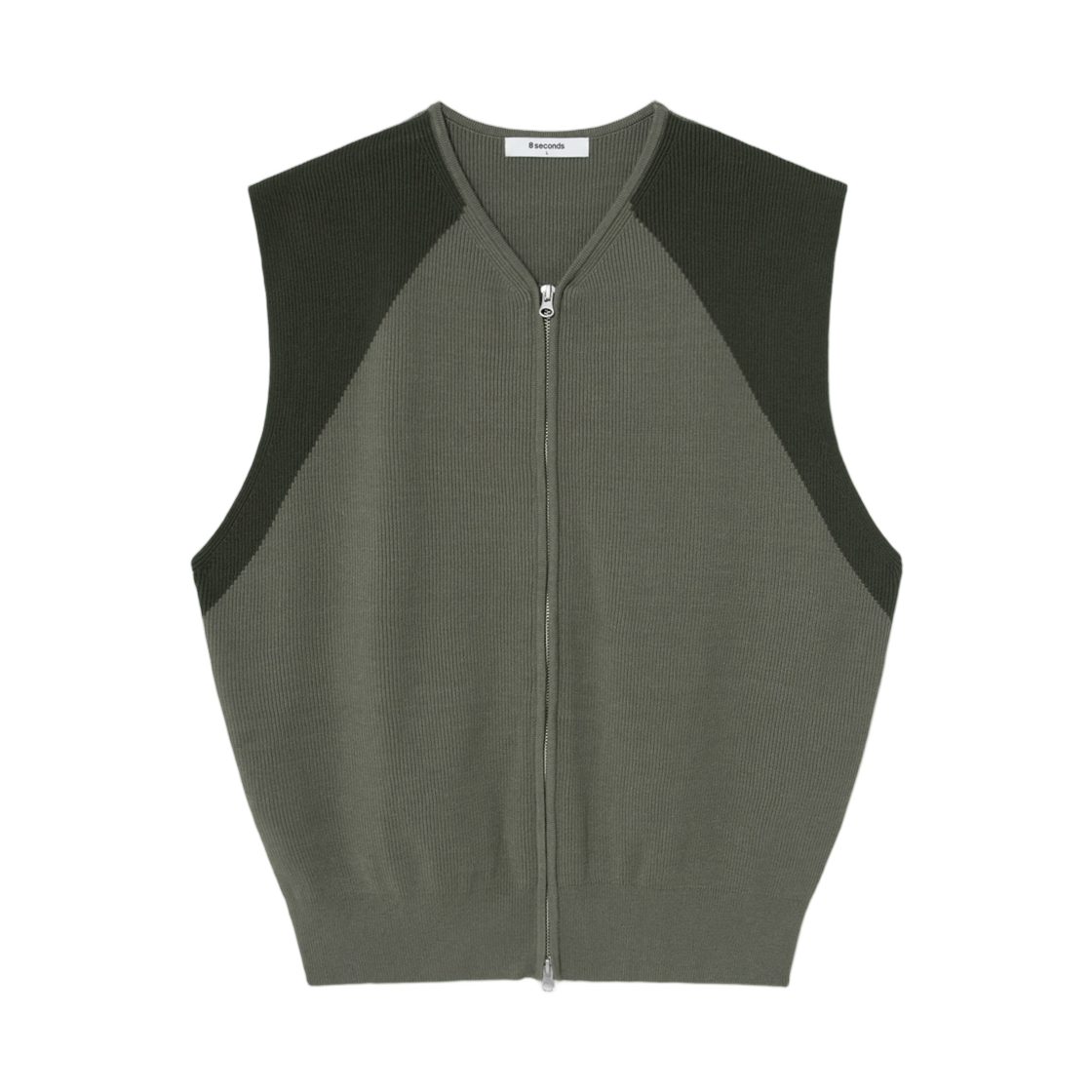 에잇세컨즈 집업 베스트 애쉬 카키(8seconds Zip Up Vest Ash Khaki)