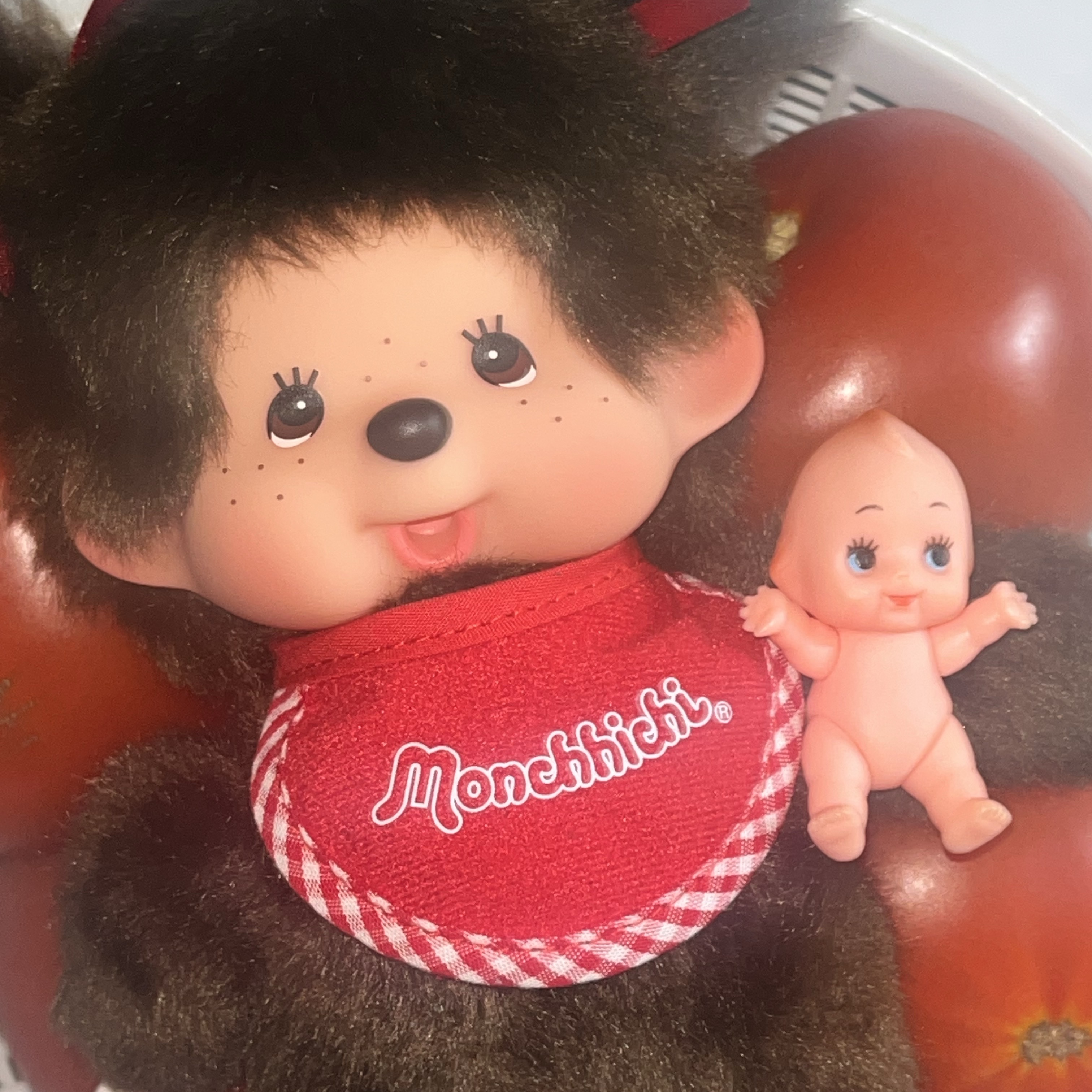 Monchhichi Premium Standard Monchhichi S Brown Girl Twin Tail 착용 스타일