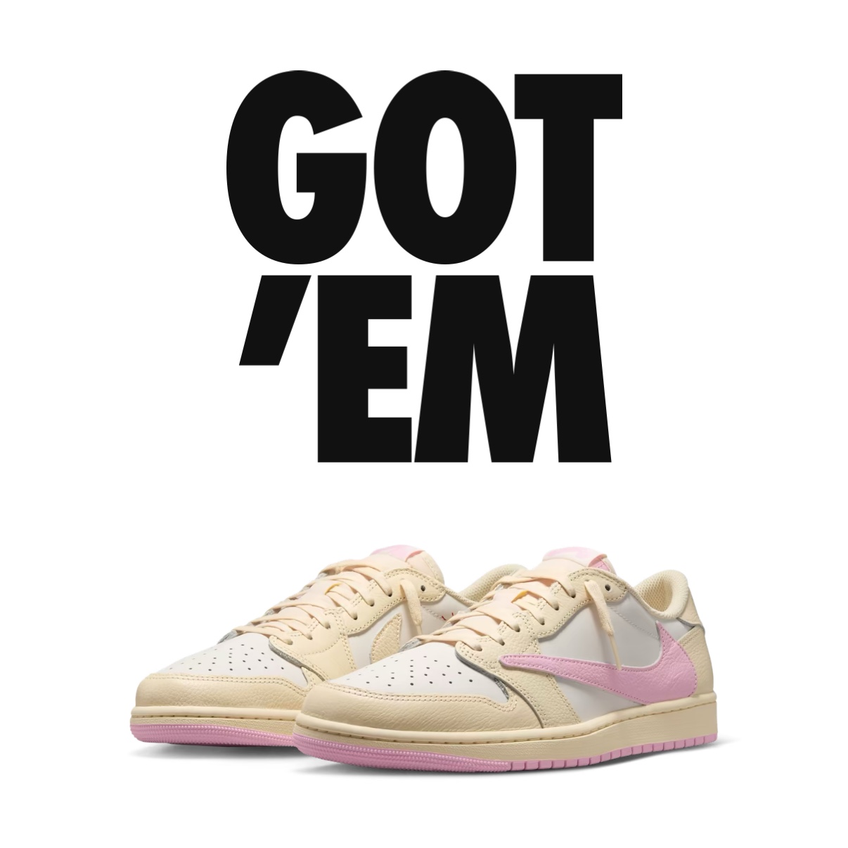 Jordan 1 x Travis Scott Retro Low OG SP Muslin Shy Pink 착용 스타일