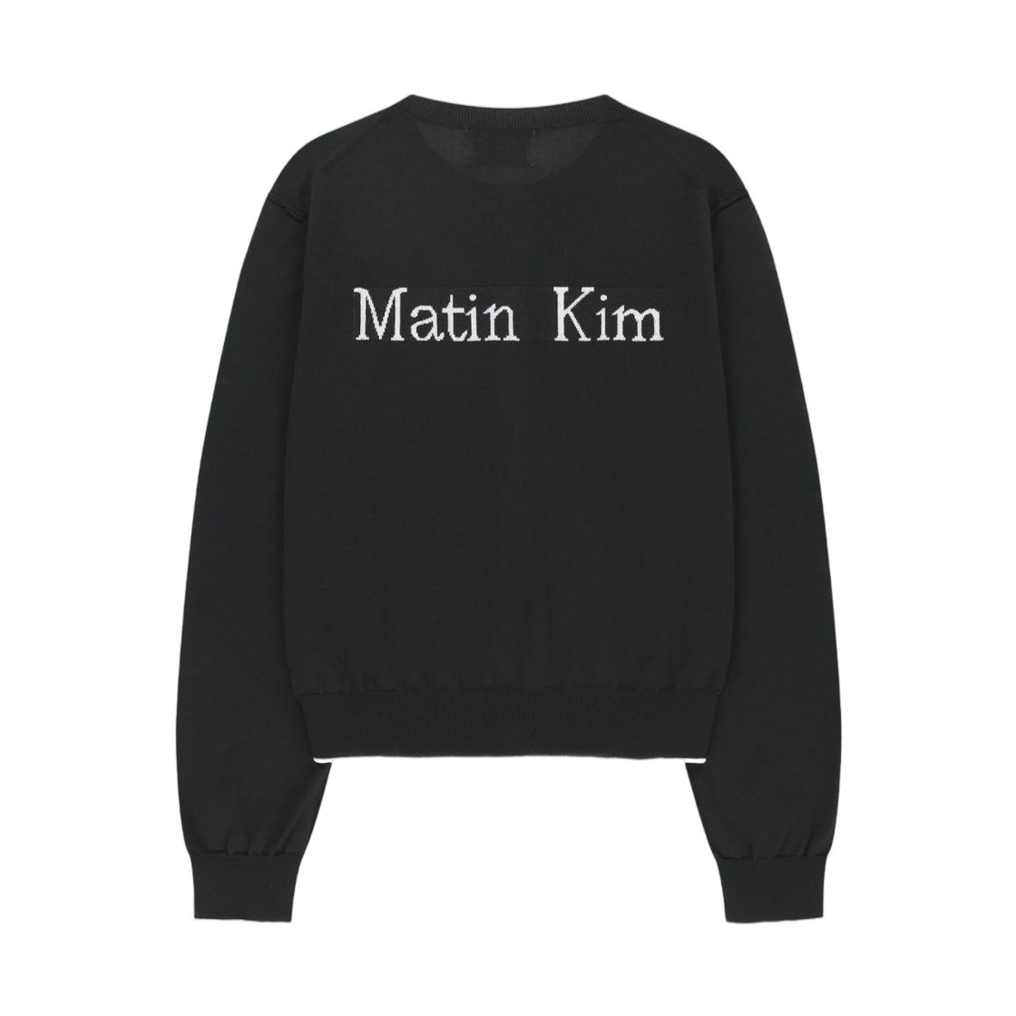 (W) 마뗑킴 백 로고 시어 가디건 블랙((W) Matin Kim Back Logo Sheer Cardigan In Black) - 2