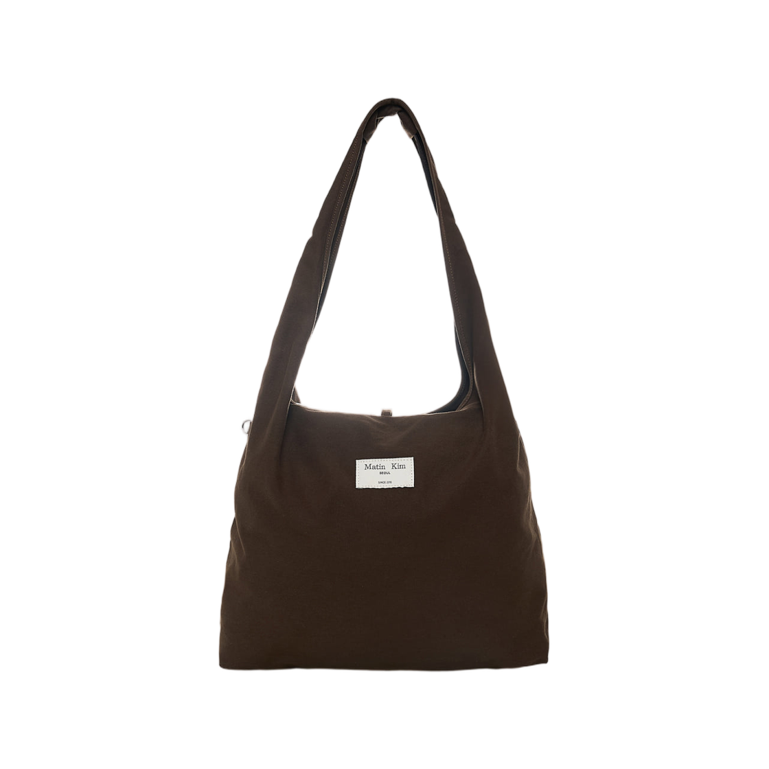 마뗑킴 로고 포인트 라운드 에코백 카키 브라운(Matin Kim Logo Point Round Ecobag In Khaki Brown) - 2