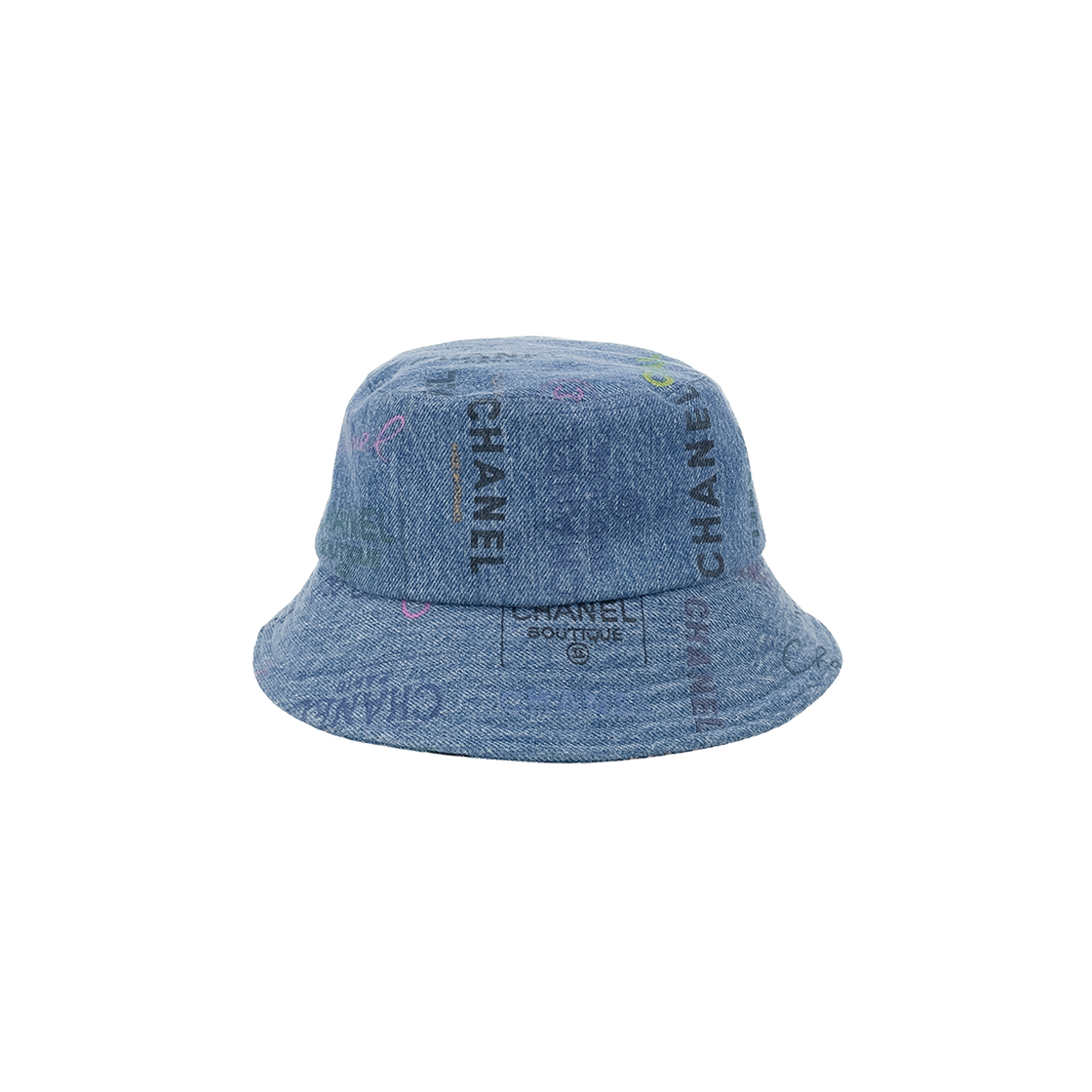 샤넬 CC 로고 프린티드 클로슈 햇 M 데님 (6ET0901)(Chanel CC Logo Printed Denim Cloche Hat) - 1