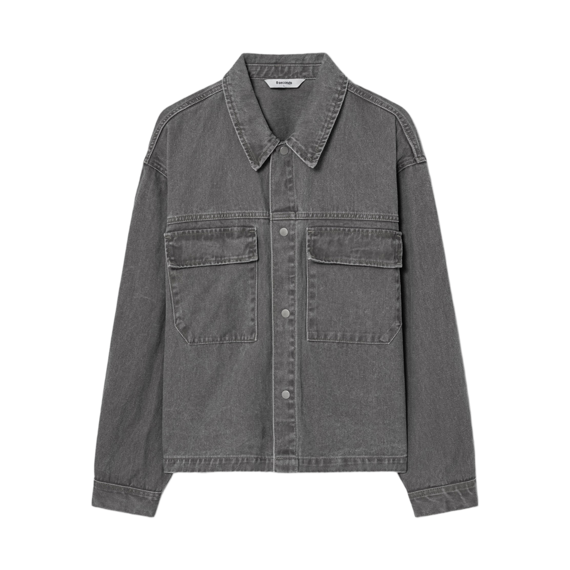 에잇세컨즈 투 포켓 크롭 셔켓 카키(8seconds Two Pocket Cropped Shirket Khaki)