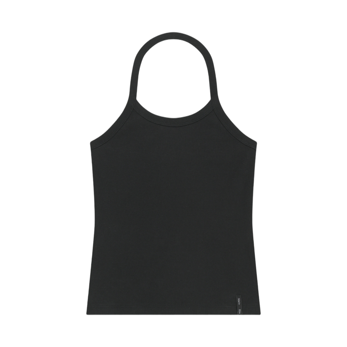 MK2634TS033MBB (W) Matin Kim Label Detail Halter Tank Top In Black