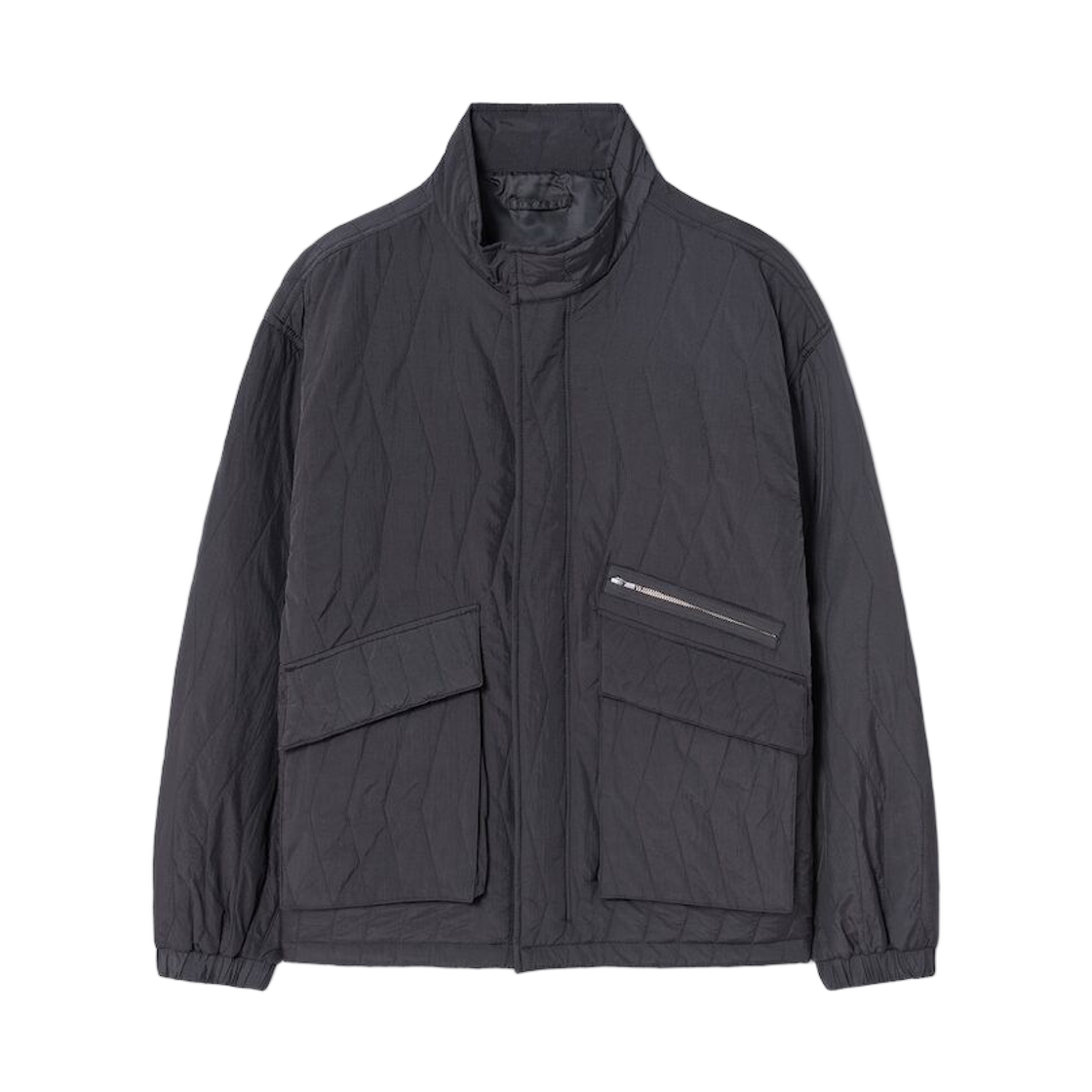 에잇세컨즈 라이트웨이트 퀼팅 패디드 칼라 블루종 애쉬(8seconds Lightweight Quilting Padded Collar Blouson Ash)