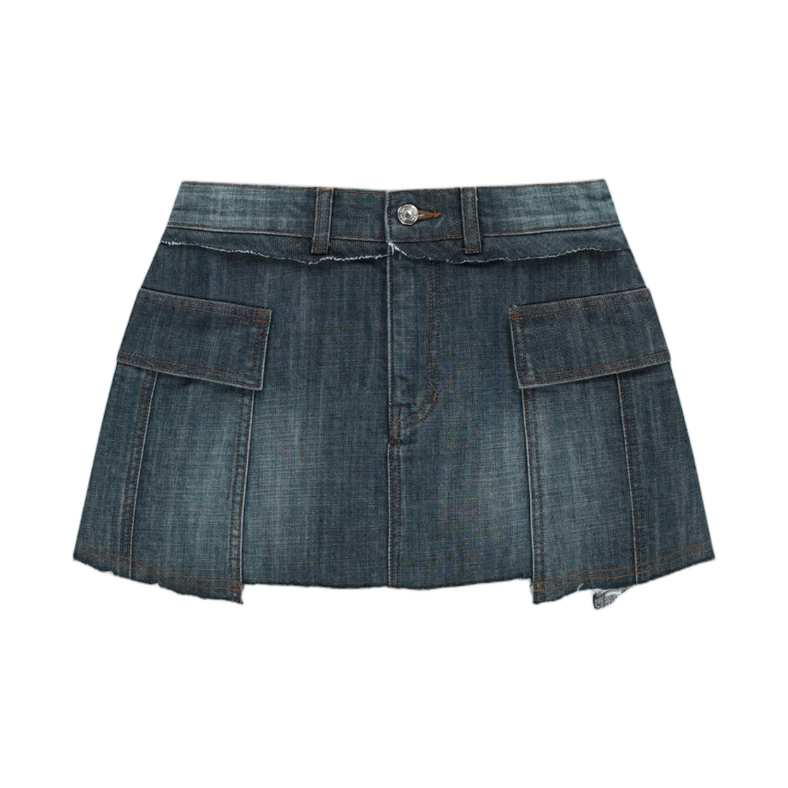 (W) 마뗑킴 카고 미니 데님 스코트 블루((W) Matin Kim Cargo Mini Denim Skort In Blue)