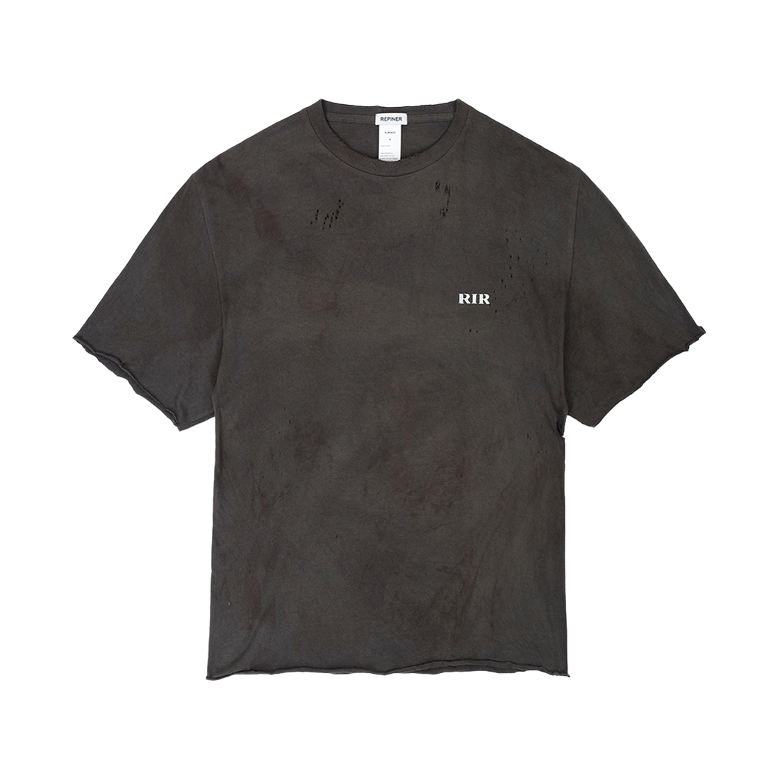 리파이너 서피스 디스트로이드 티셔츠 워시드차콜(REPINER Surface Destroyed T-shirt Washed Charcoal)