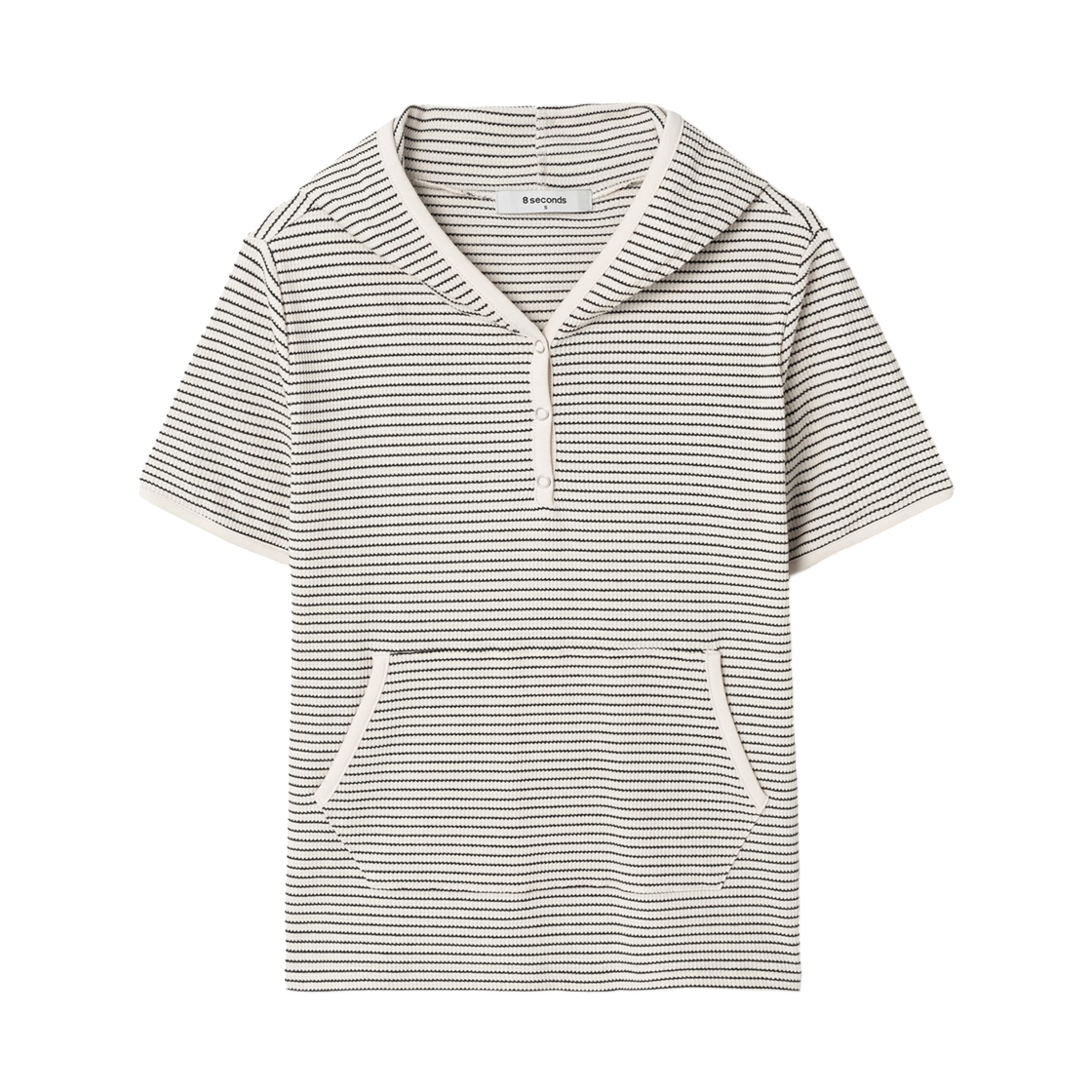 125342MQ50 (W) 8seconds Stripe Hoodie Top Ivory