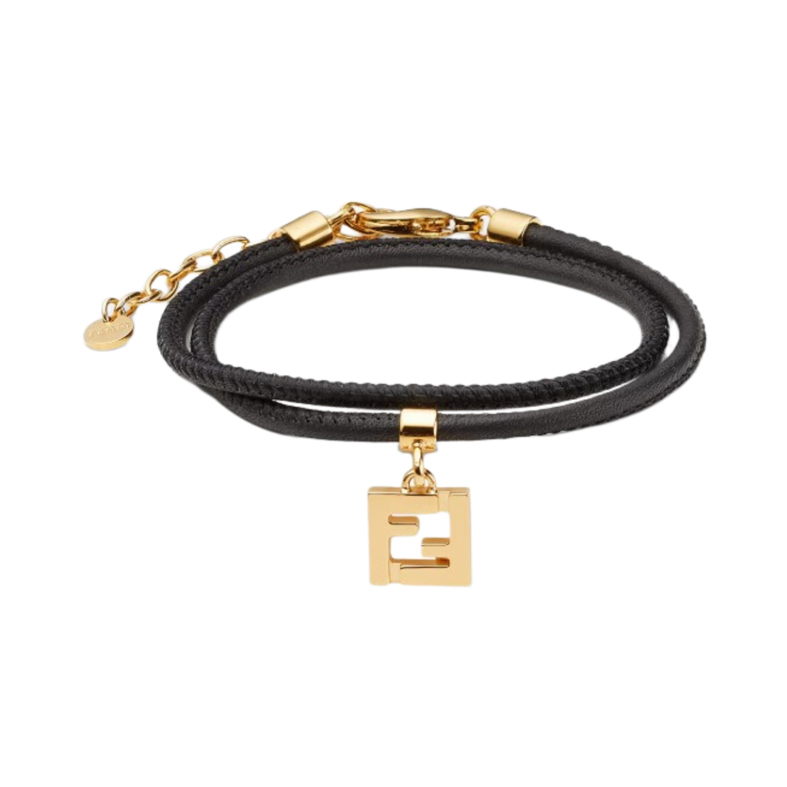(W) 펜디 포에버 펜디 레더 브레이슬릿 블랙((W) Fendi Forever Fendi Leather Bracelet Black) - 1