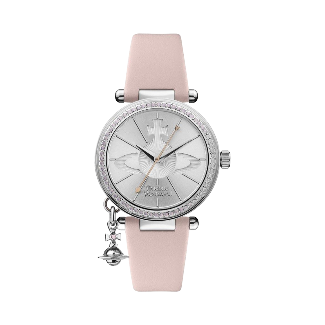 VV006SLPK [25% 쿠폰] Vivienne Westwood Orb Quartz 32mm Leather Silver Pink