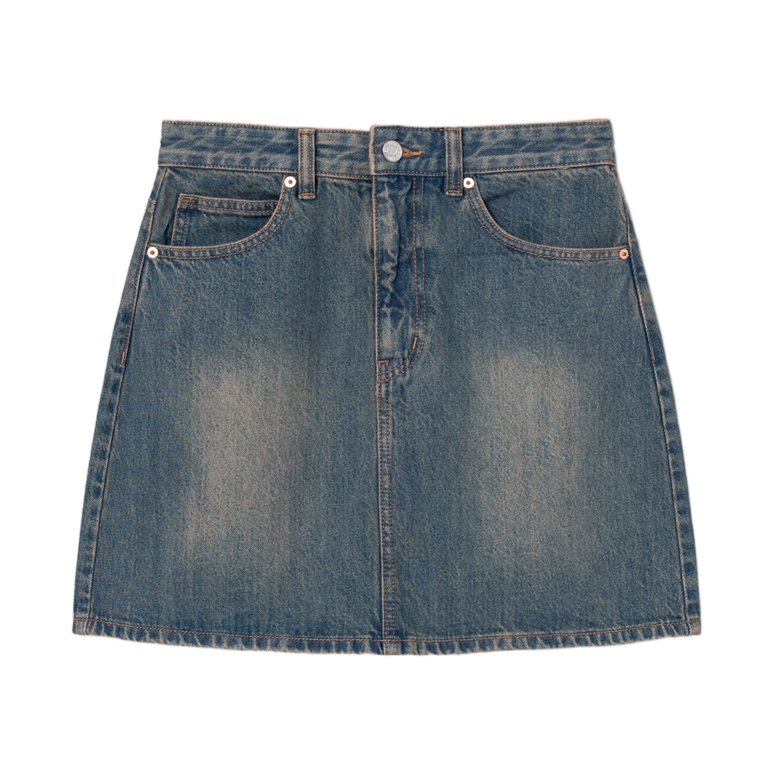 355427LP7P (W) 8seconds Washing Denim Mini Skirt Blue