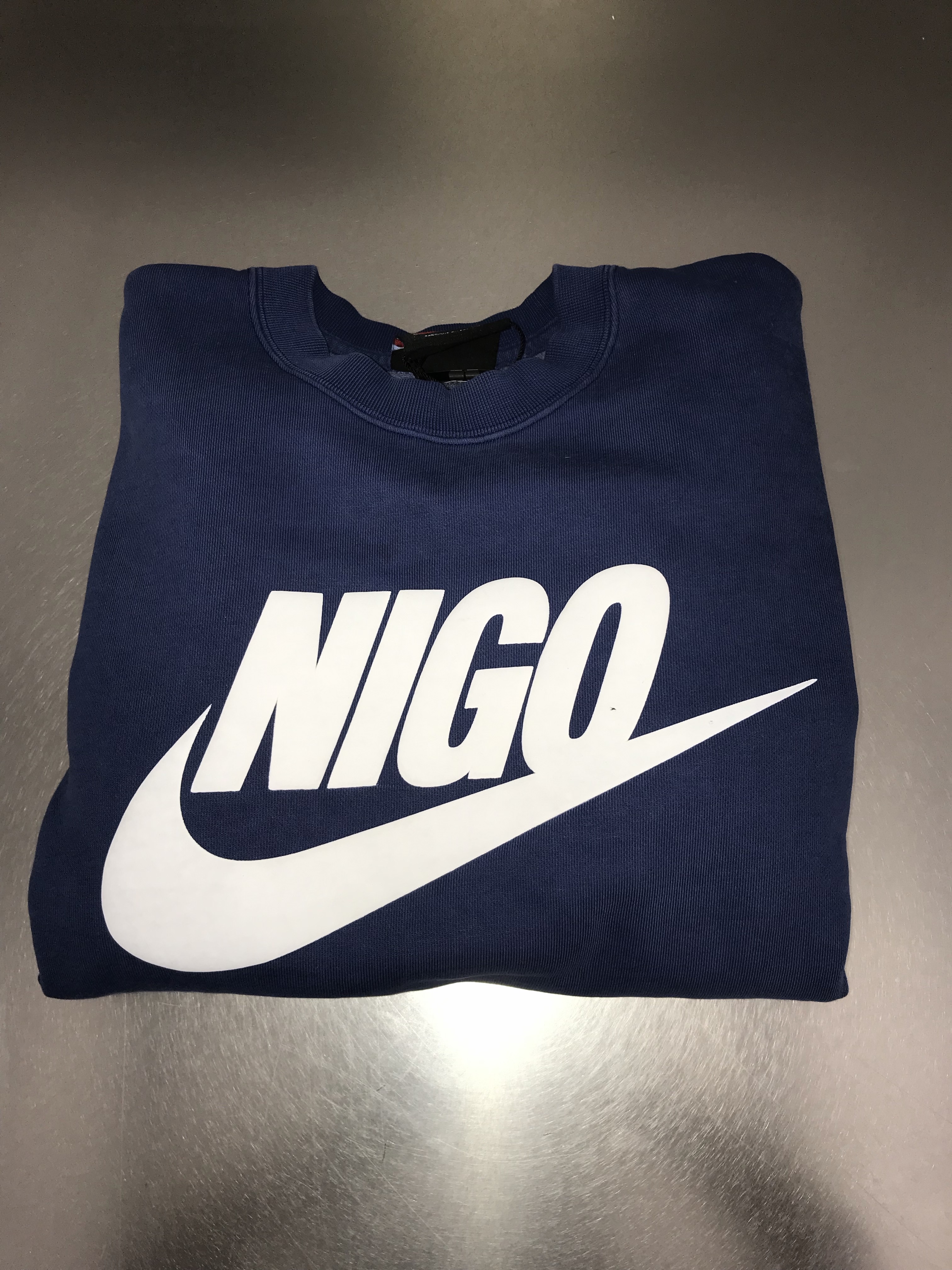 Nike x Nigo Fleece Crewneck Sweatshirt Blue Void (FV5941-492), Nike x Nigo Fleece Crewneck Sweatshirt Blue Void - Otsumo Plaza Exclusive(FV9542-492) 착용 스타일 - 5