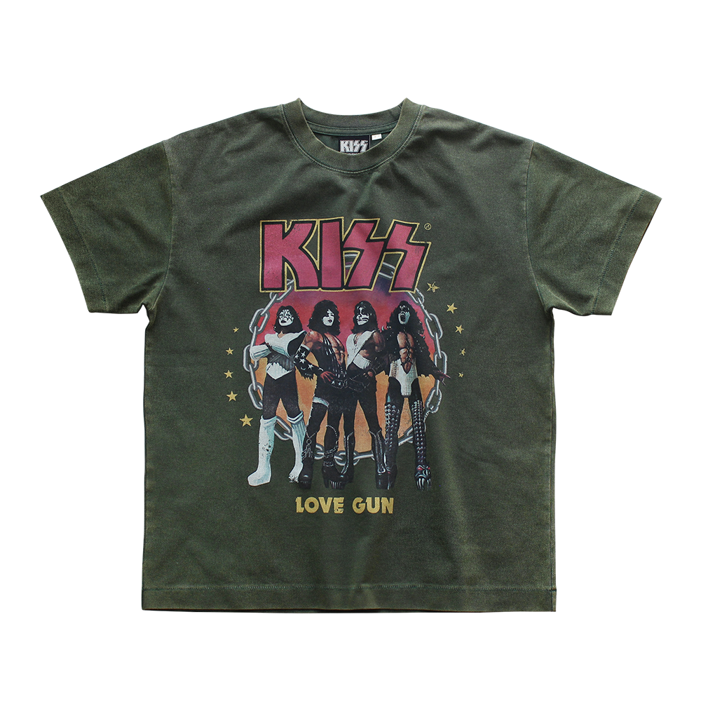 메인부스 X KISS 러브건 티셔츠 딥 그린(MAINBOOTH X KISS Love Gun T-shirt Deep Green)
