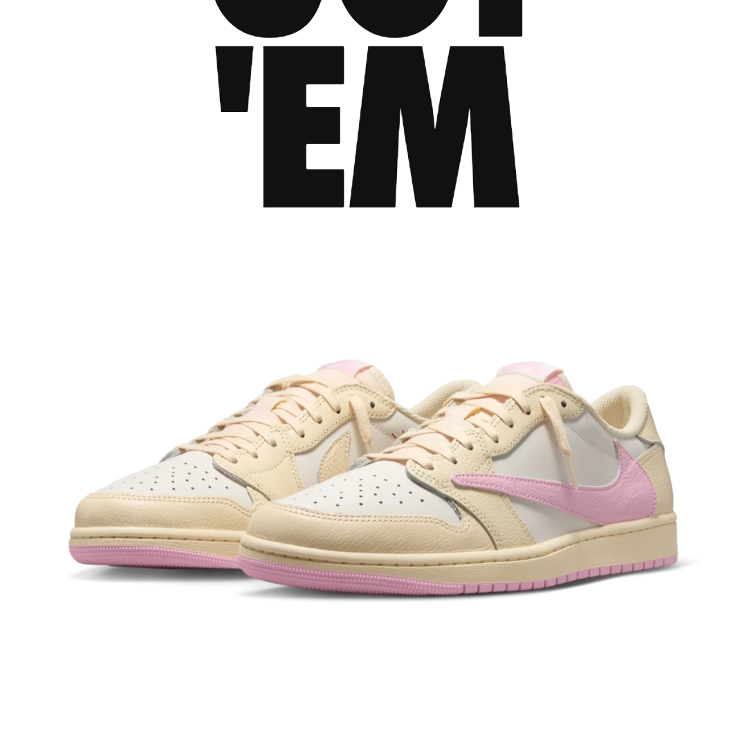 Jordan 1 x Travis Scott Retro Low OG SP Muslin Shy Pink 착용 스타일